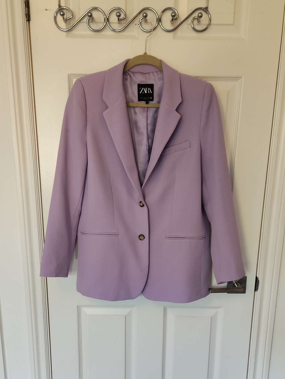 Zara Lavender Tailored Single-Breasted Blazer